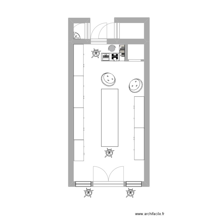 plan local . Plan de 3 pièces et 25 m2