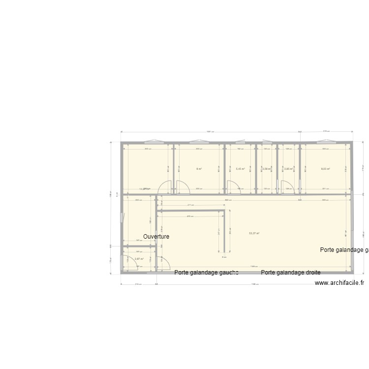 Intérieur maison 8 x 14 v2. Plan de 0 pièce et 0 m2