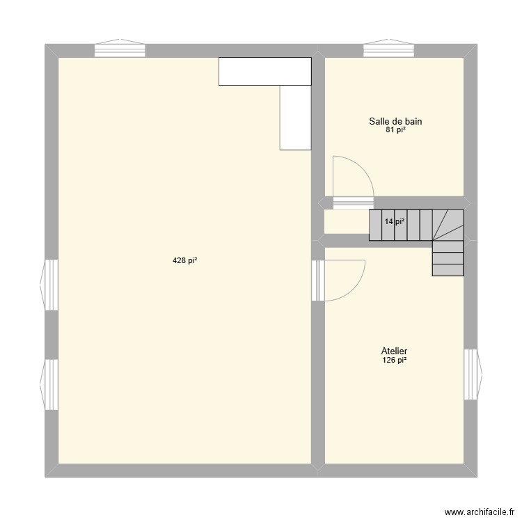 Projet design intérieur. Plan de 4 pièces et 60 m2