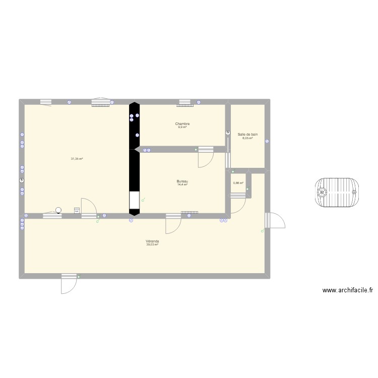 Projet Maison elec plomb. Plan de 6 pièces et 102 m2