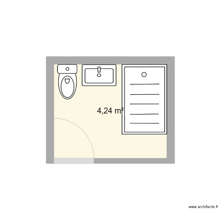 SDB 1er Et PORT SAY. Plan de 1 pièce et 4 m2