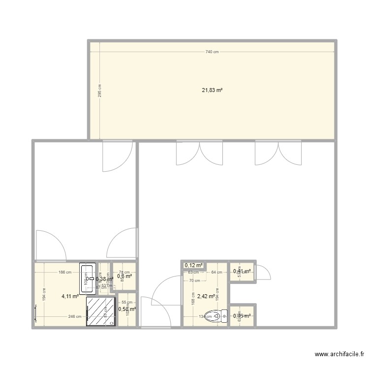 appartement sainte marie. Plan de 9 pièces et 31 m2