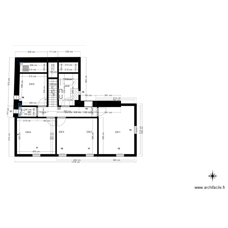 BERGERIE PLAN ETAGE. Plan de 4 pièces et 33 m2