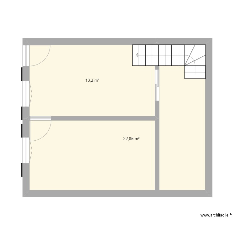 Ramade. Plan de 2 pièces et 36 m2