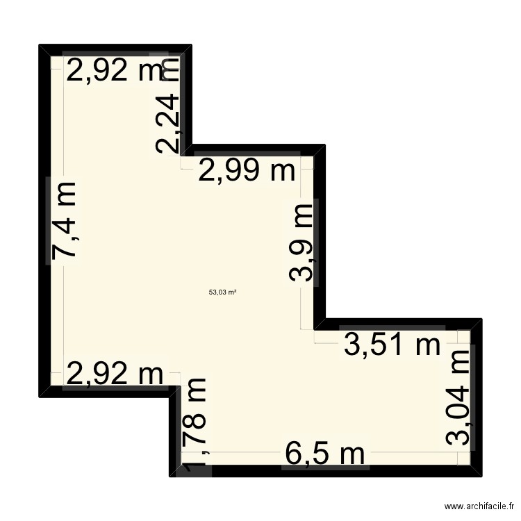 APP LAFAYETTE 1 BRUT. Plan de 1 pièce et 53 m2