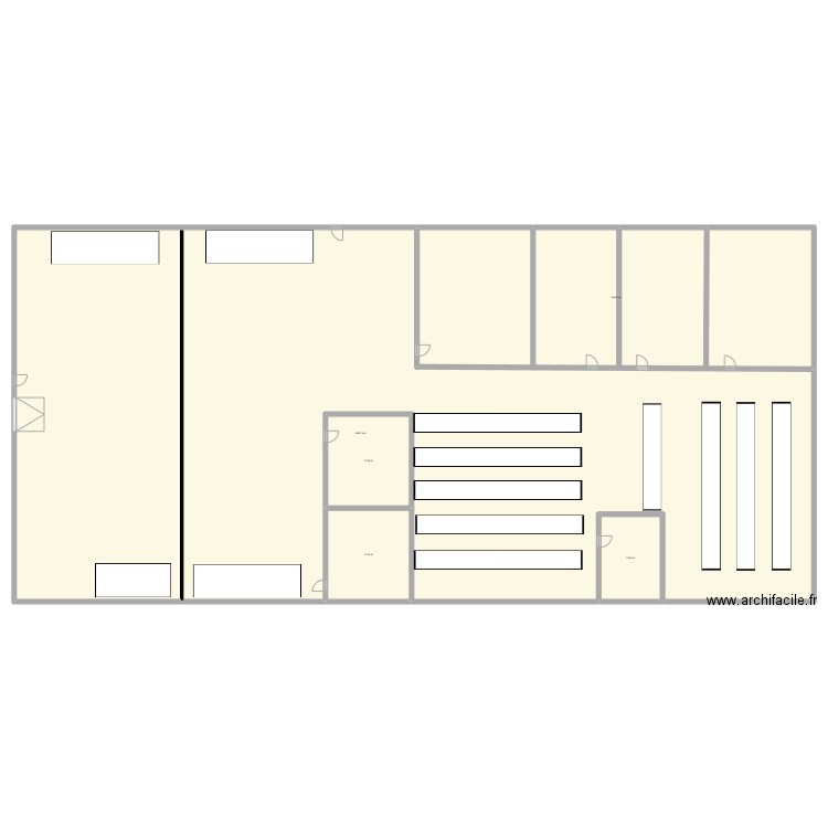 atelier. Plan de 5 pièces et 1455 m2