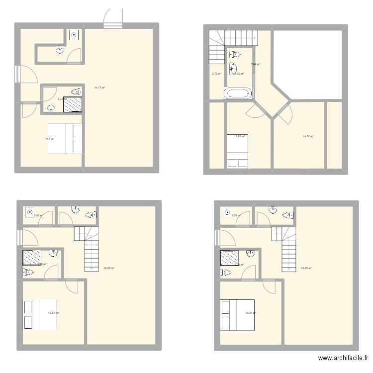 v200. Plan de 16 pièces et 221 m2