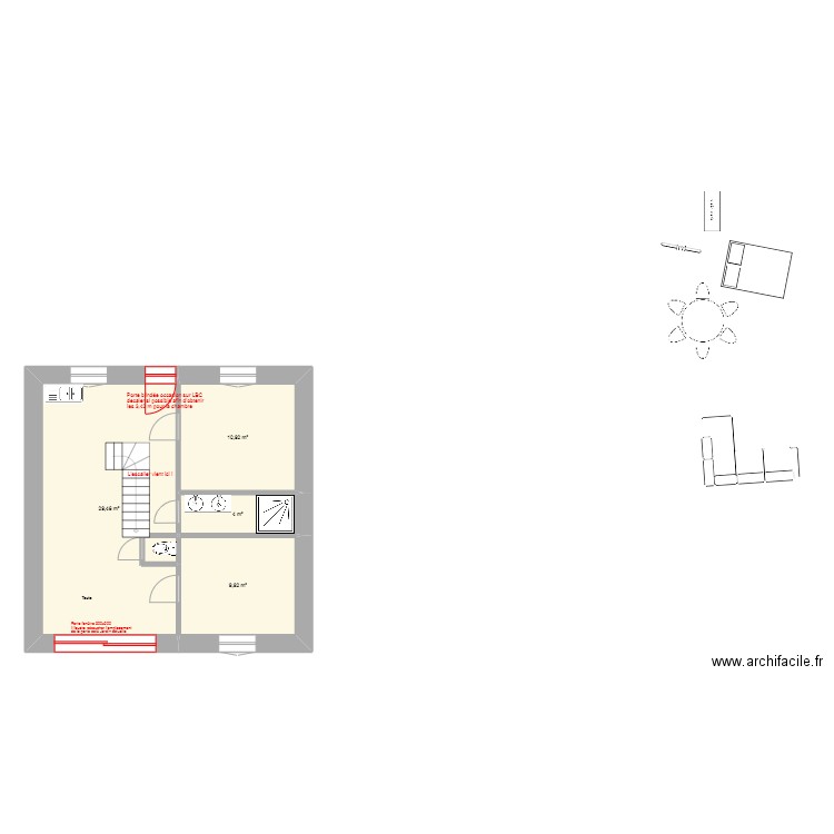 AchardCapeletteV3. Plan de 4 pièces et 54 m2