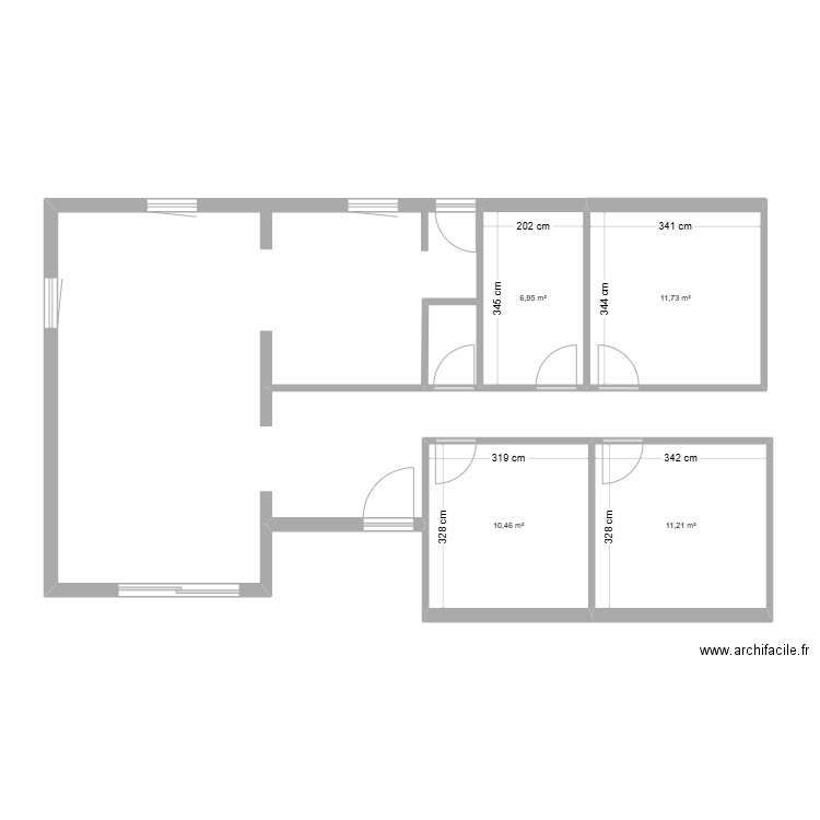 AOUST. Plan de 4 pièces et 40 m2