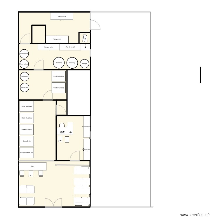 pharmacie. Plan de 8 pièces et 86 m2