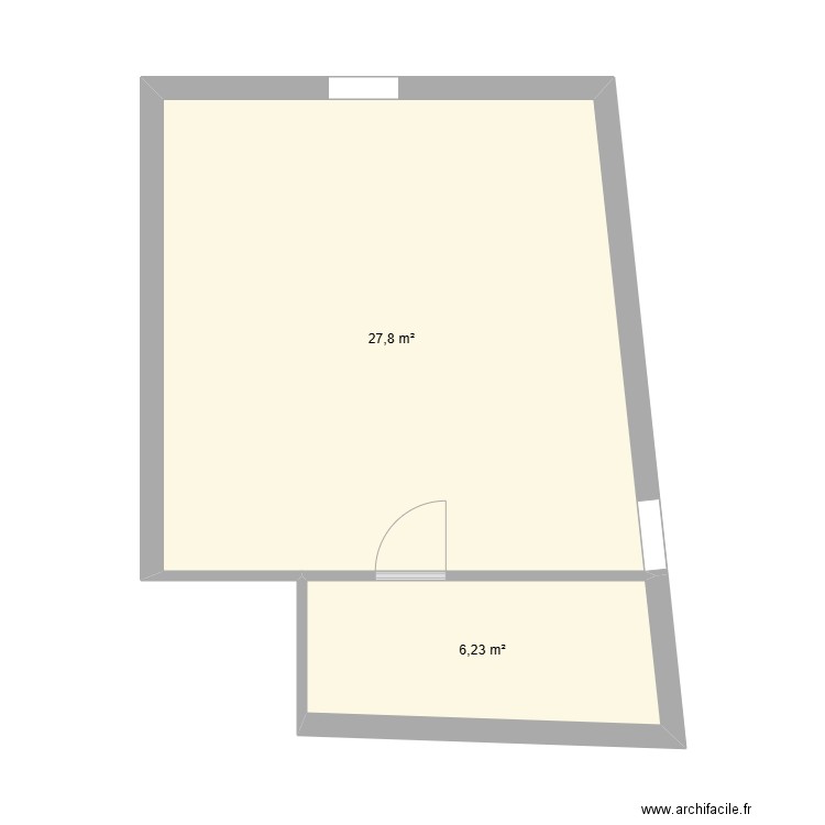 haut st lambert. Plan de 2 pièces et 34 m2