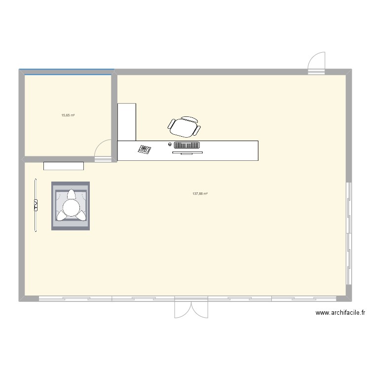 garage. Plan de 2 pièces et 154 m2