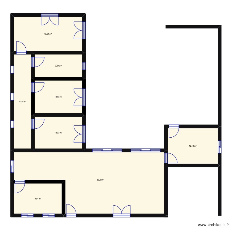 projet maison . Plan de 8 pièces et 128 m2