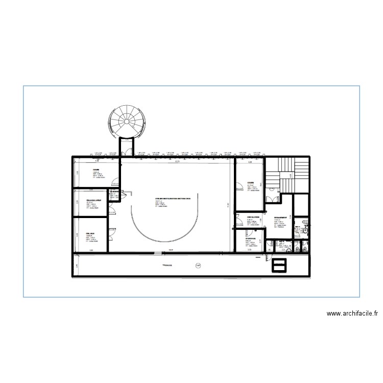 51180-croquis 2eme. Plan de 16 pièces et 50 m2