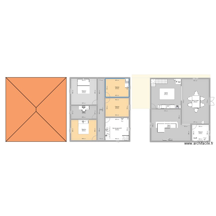 maison design numérique. Plan de 11 pièces et 206 m2