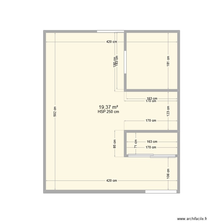 studio daumas. Plan de 2 pièces et 21 m2