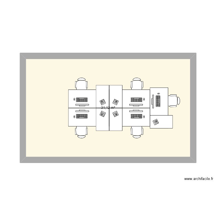 Bureau AS. Plan de 1 pièce et 31 m2