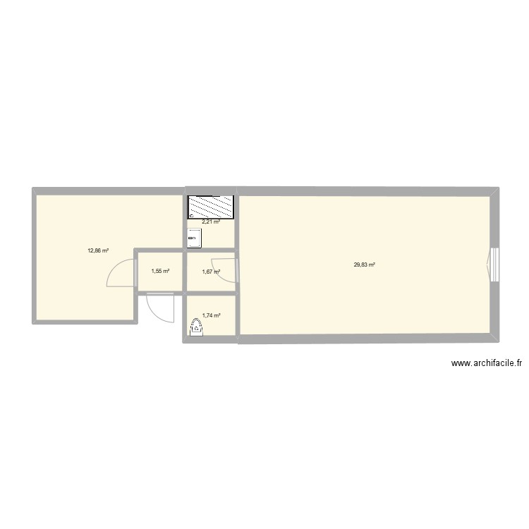 chambres 16. Plan de 6 pièces et 50 m2