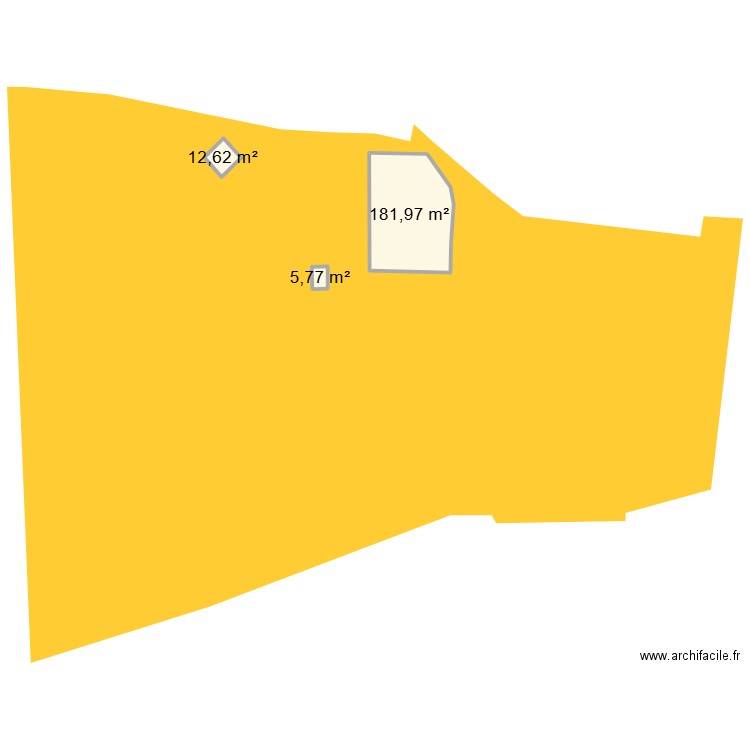 Plan exterieur avec cadastre. Plan de 3 pièces et 200 m2