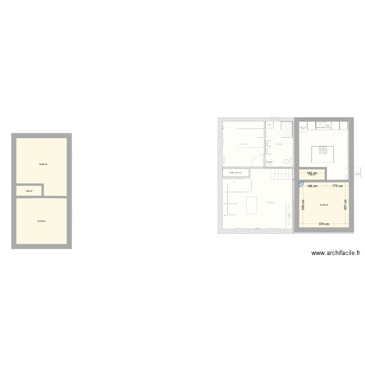 Gours 2024. Plan de 13 pièces et 140 m2