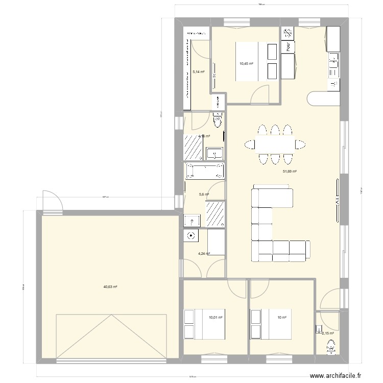 Maison 2. Plan de 10 pièces et 144 m2