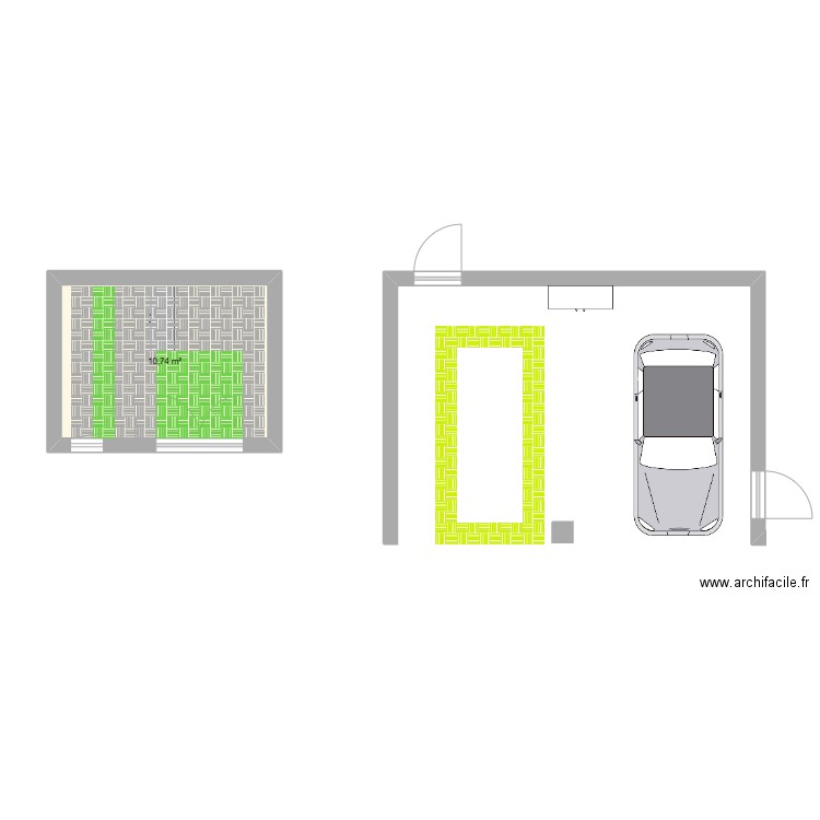 Garage et Cabane. Plan de 1 pièce et 11 m2