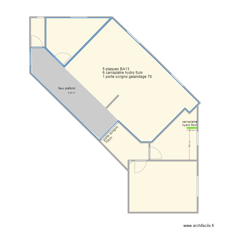 ROUSSIER MACONNERIE. Plan de 5 pièces et 65 m2