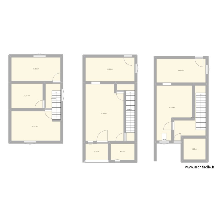 Maison. Plan de 13 pièces et 126 m2
