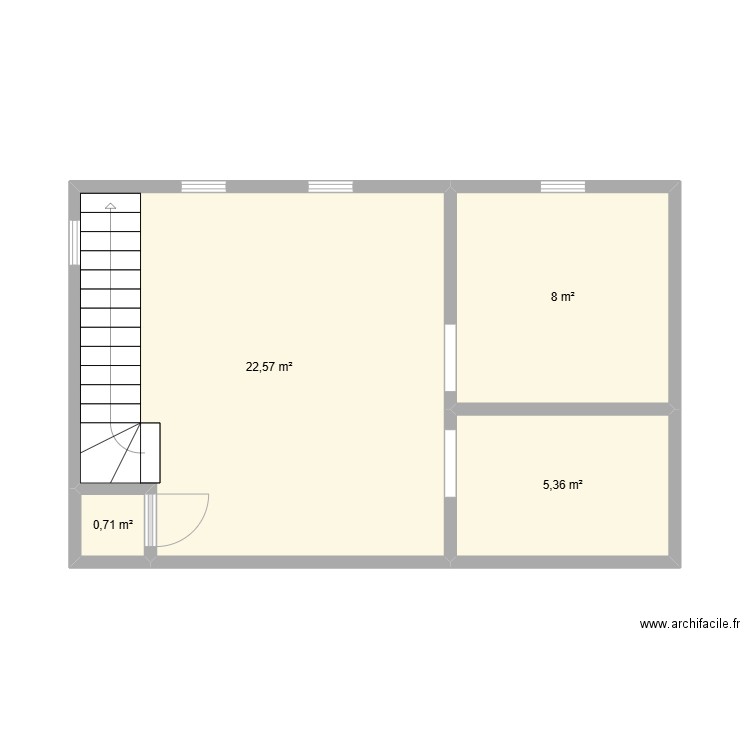 air BnB. Plan de 4 pièces et 37 m2