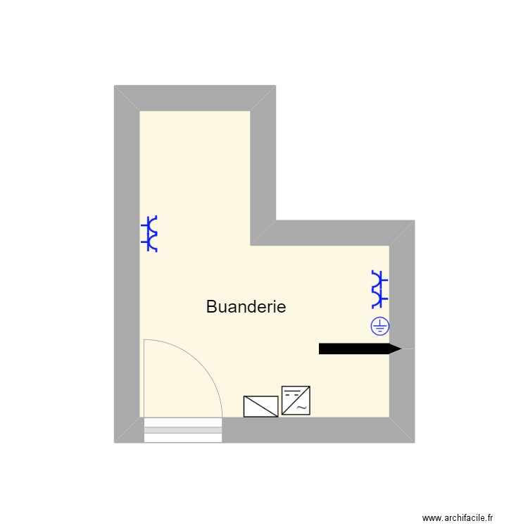 Implantation PHotovoltaique. Plan de 1 pièce et 6 m2