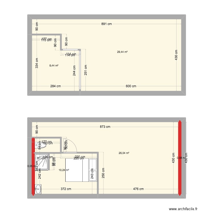 chantier robin. Plan de 6 pièces et 74 m2