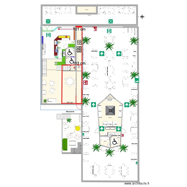 plan cuisine . Plan de 8 pièces et 130 m2