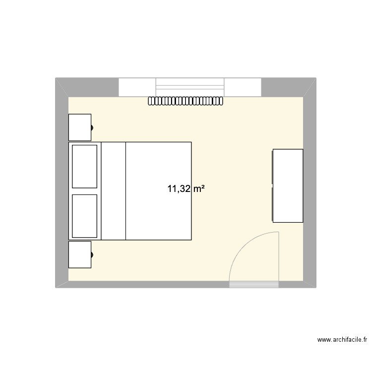 Chambre 2 Ryad. Plan de 1 pièce et 11 m2