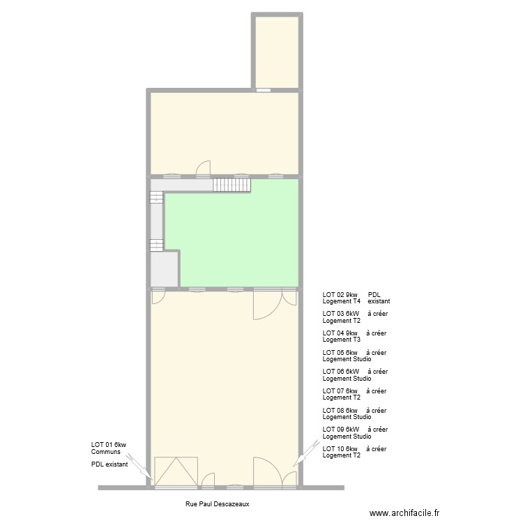 Plan de Masse Enedis. Plan de 6 pièces et 296 m2