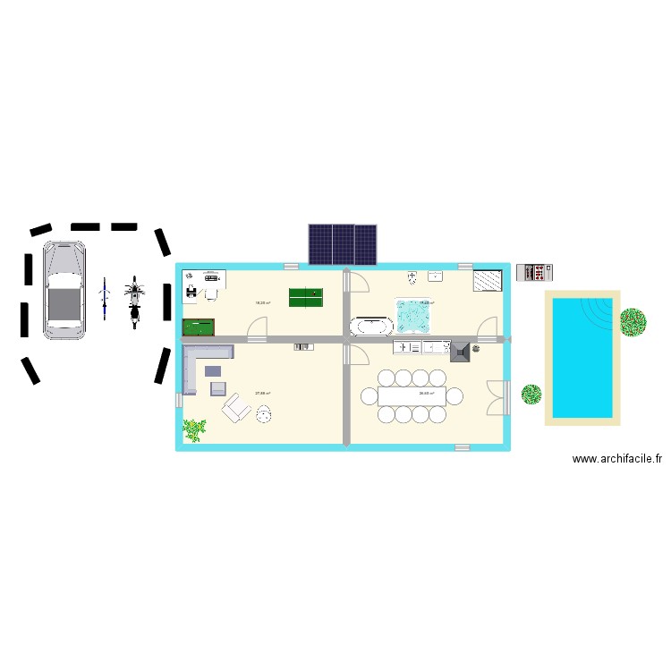 c.d murcia. Plan de 4 pièces et 90 m2