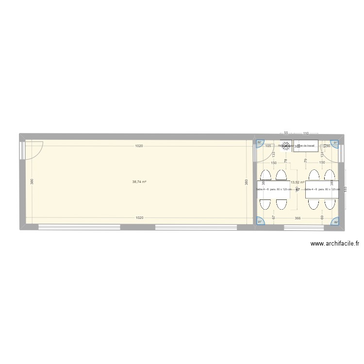 Philippe Winckel. Plan de 2 pièces et 53 m2