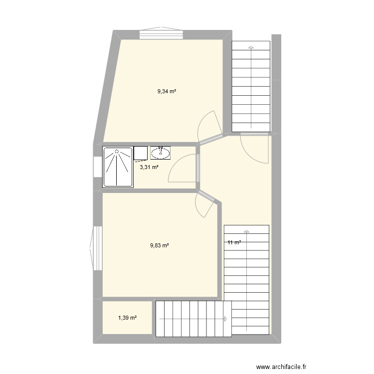 Anthouard rdc project. Plan de 5 pièces et 35 m2