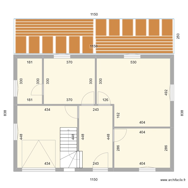 JS07.1. Plan de 11 pièces et 168 m2