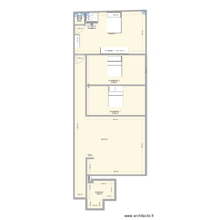 Imhaus V5. Plan de 6 pièces et 109 m2