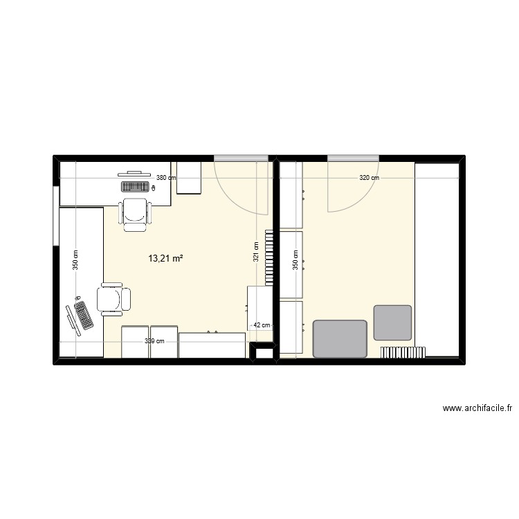 STK - Exam Office & Store (Proposed). Plan de 3 pièces et 24 m2