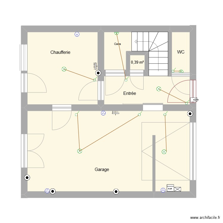 RDC Berthelot. Plan de 5 pièces et 41 m2