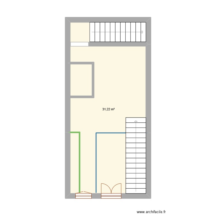 La Balme - Pièce à vivre. Plan de 1 pièce et 31 m2