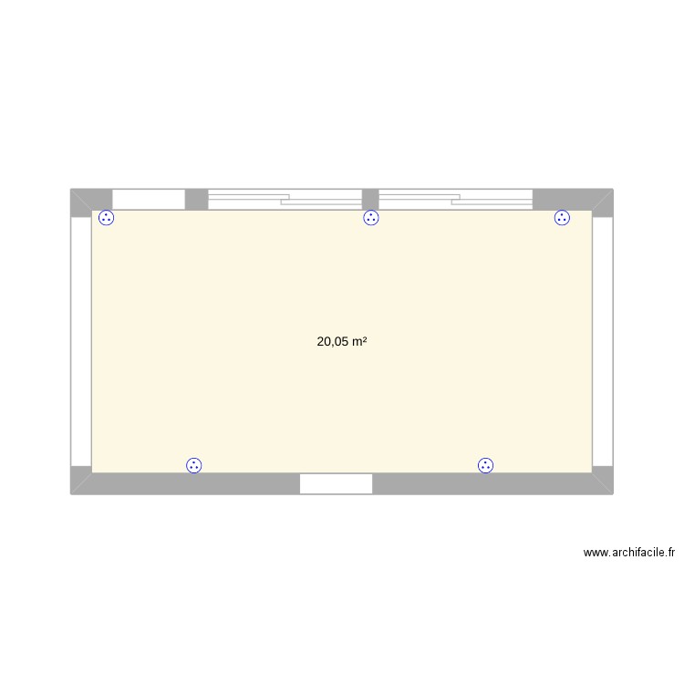 garage. Plan de 1 pièce et 20 m2