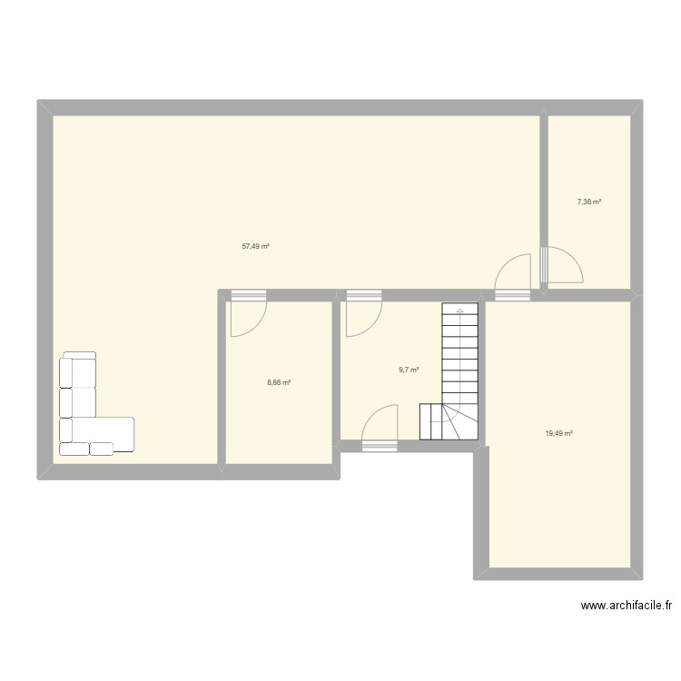 test. Plan de 5 pièces et 103 m2