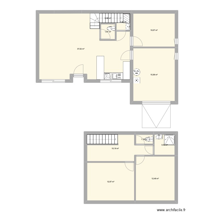 Test 3. Plan de 11 pièces et 108 m2