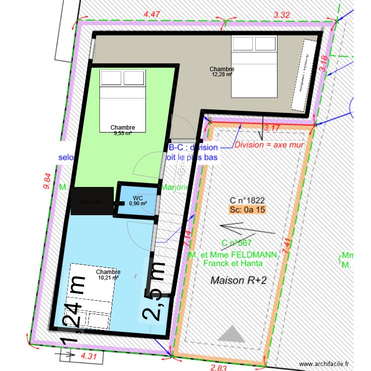 remise 2025. Plan de 5 pièces et 71 m2