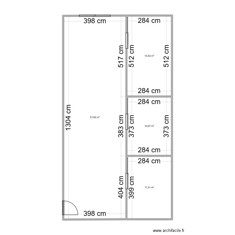 plan 2d tfe. Plan de 5 pièces et 46 m2