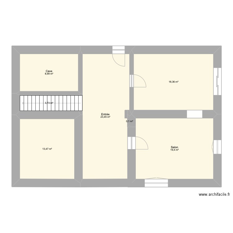 maison. Plan de 7 pièces et 88 m2