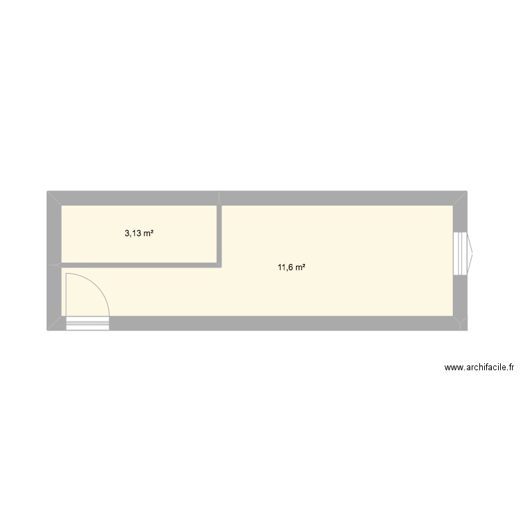 foch chambre 62. Plan de 2 pièces et 15 m2