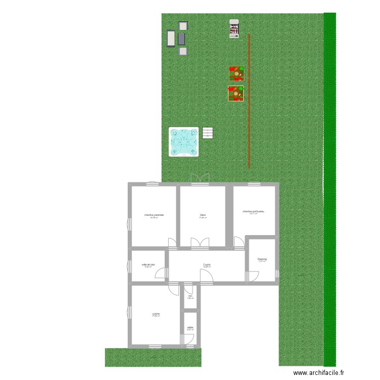 maison aix. Plan de 9 pièces et 98 m2